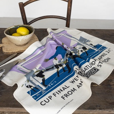 Vintage Cup Final Tea Towel