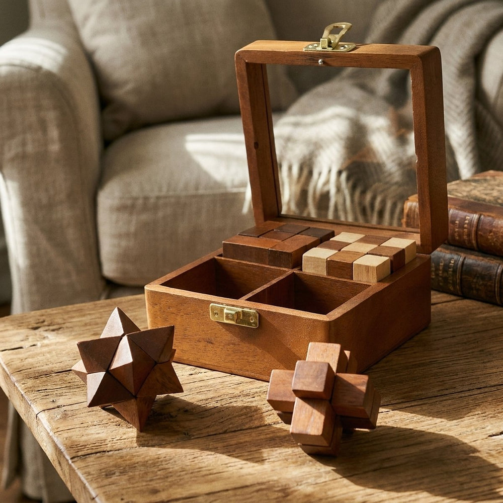 Wooden Four Piece Puzzle Set