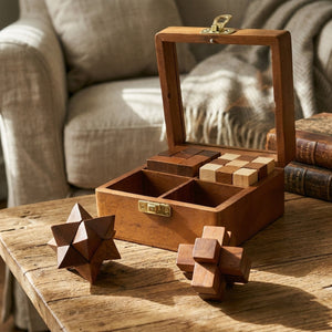 Wooden Four Piece Puzzle Set