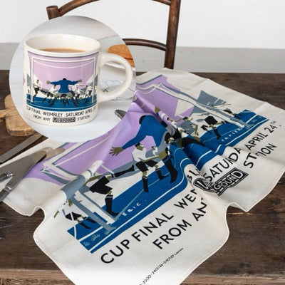 Vintage Cup Final Mug and Tea Towel