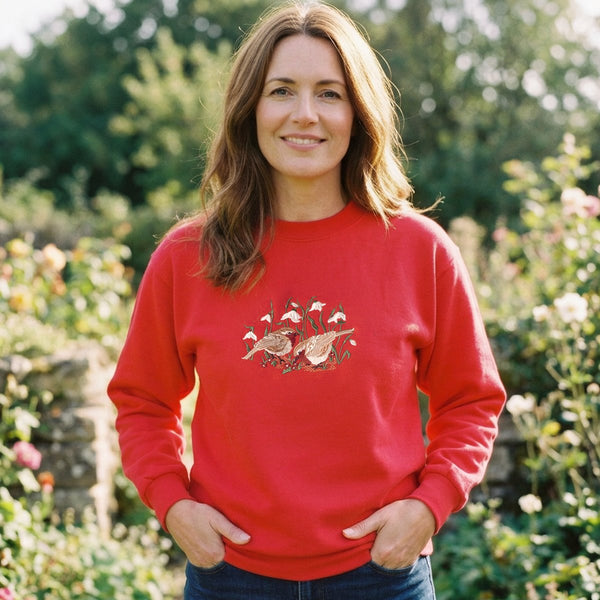 Red Robins & Snowdrops Sweatshirt