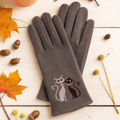 Cat Embroidered Gloves