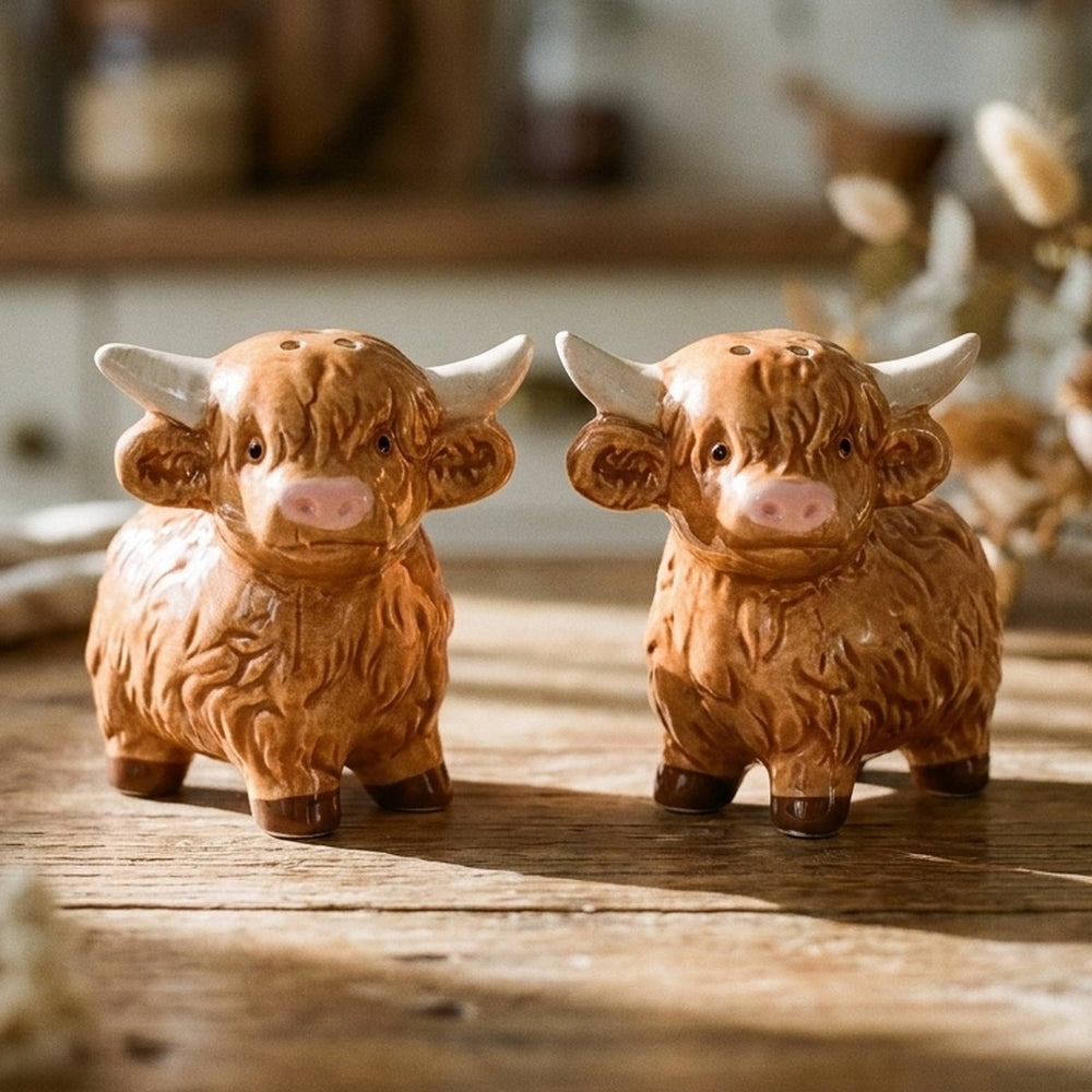 Highland Cow Salt & Pepper Pots