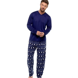 Mens Blue Jersey Pj Set