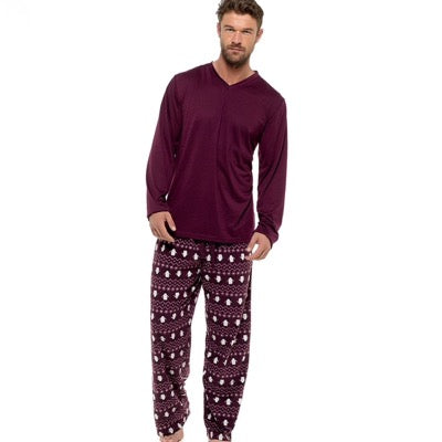 Mens Red Jersey Pj Set