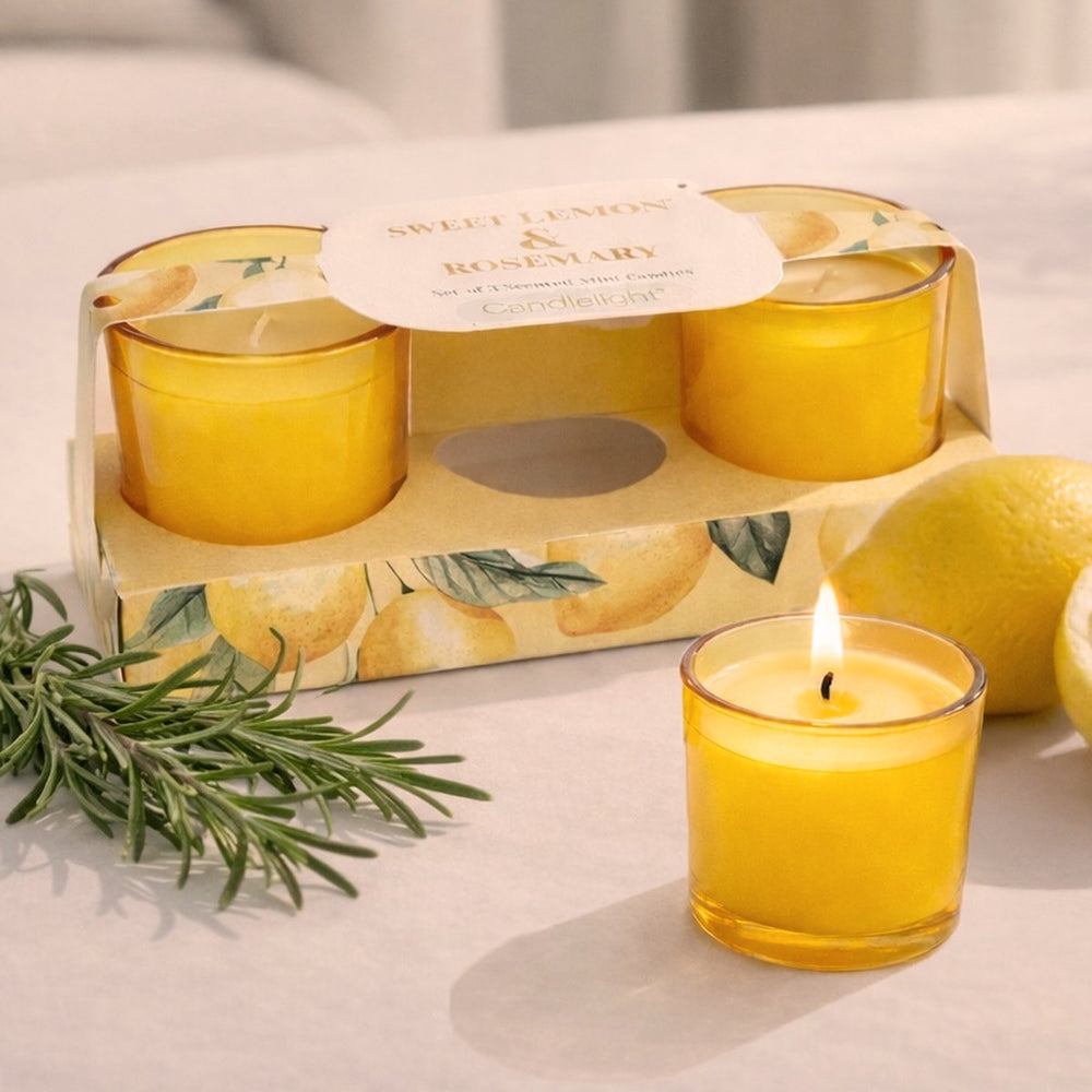 Lemon & Rosemary Votive Candle Set