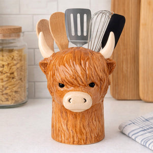 Highland Cow Utensil Jar