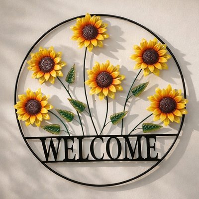 Sunflower Welcome Wall Sign