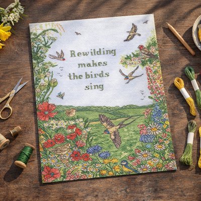 Rewild and Sing Cross Stitch Kit