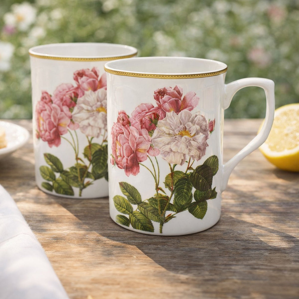 Redoute Rose Mug Set