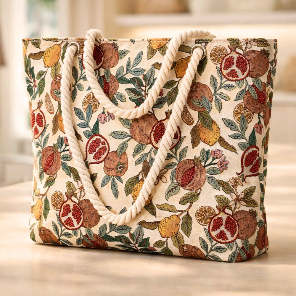 Pomegranate and Lemon Beach Bag