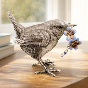 Wren with Forget-me-Nots