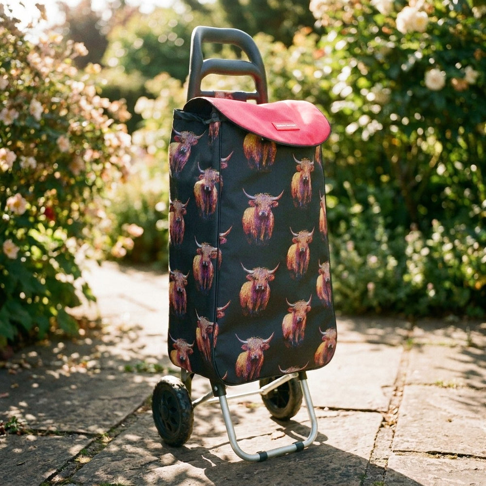 Highland Cow Shopping Trolley