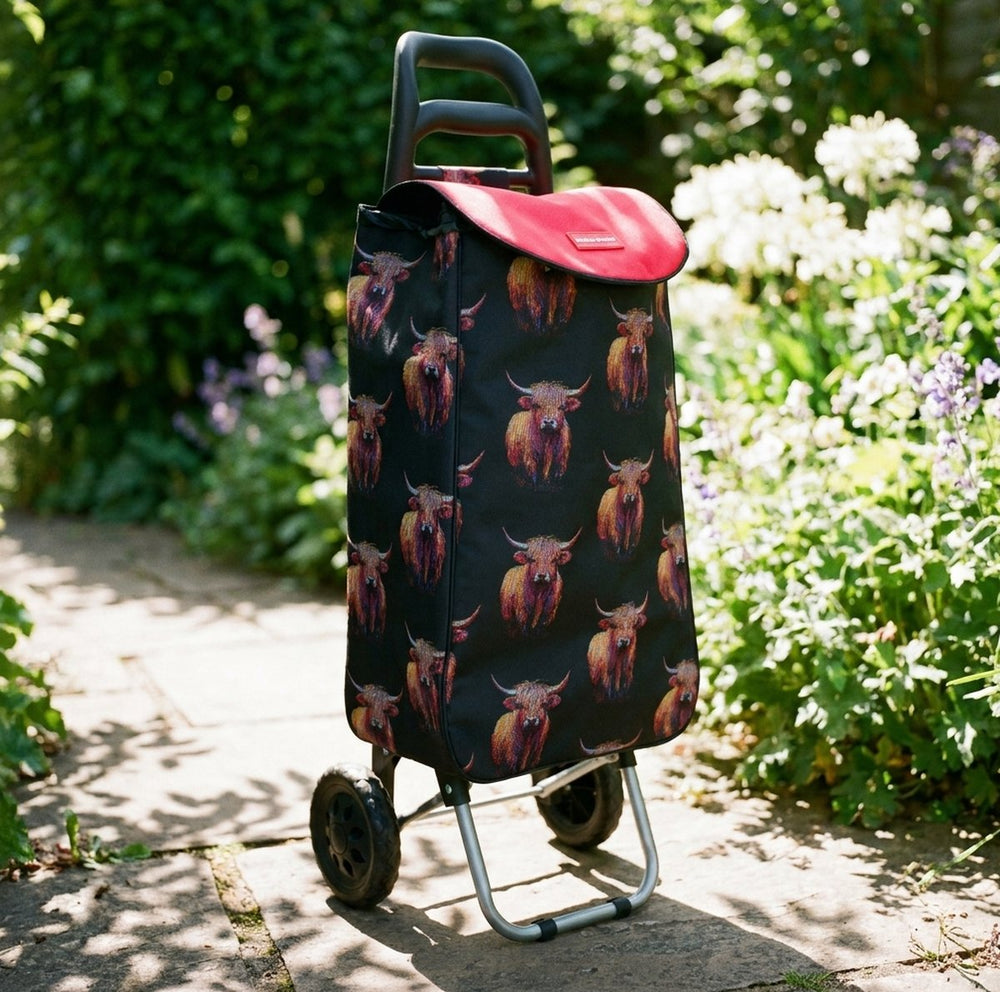 Highland Cow Shopping Trolley