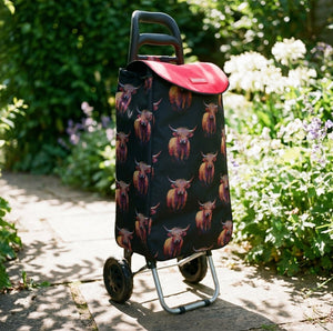 Highland Cow Shopping Trolley