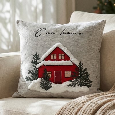 Cosy Red Cottage Cushion