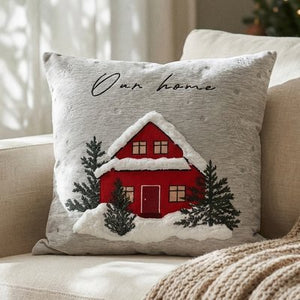 Cosy Red Cottage Cushion