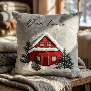 Cosy Red Cottage Cushion