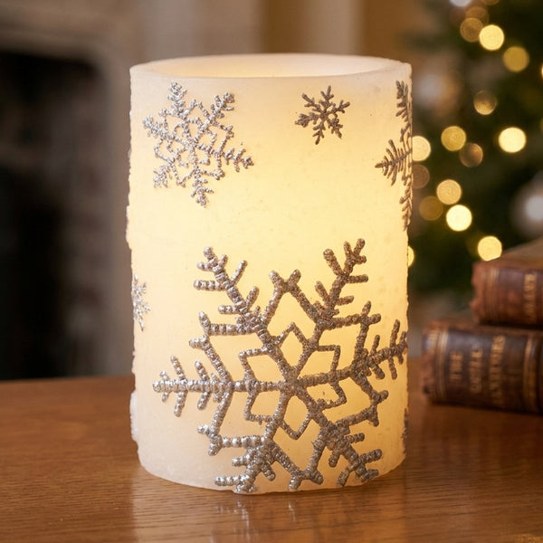 Frosted Snowflake Candle