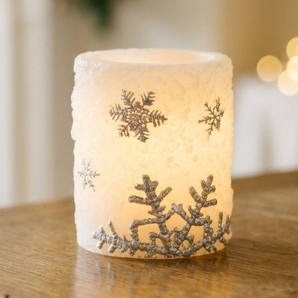 Frosted Snowflake Candle