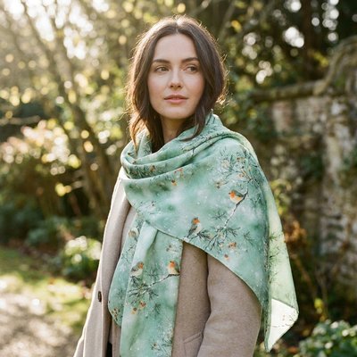 Snowy Robin Scarf