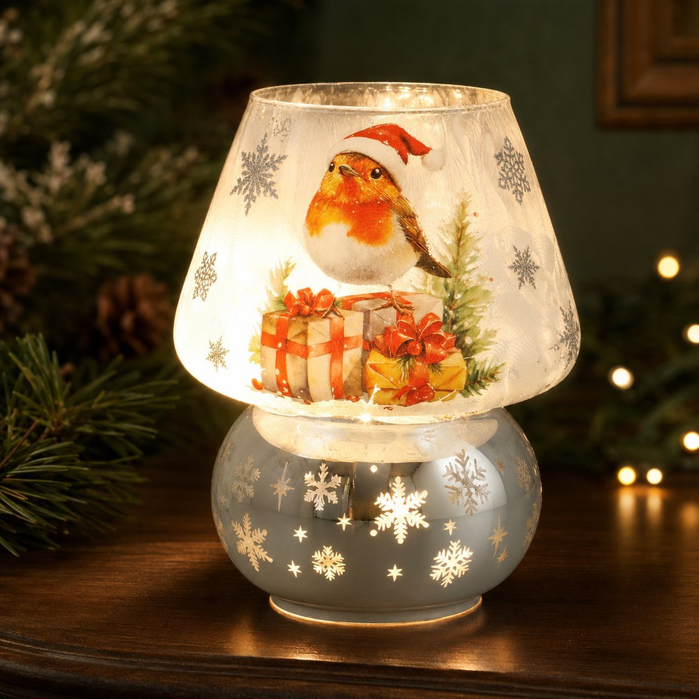 Frosty Robin Lamp