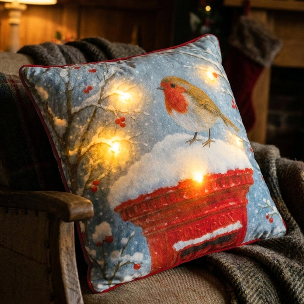Robin's Winter Perch Cushion
