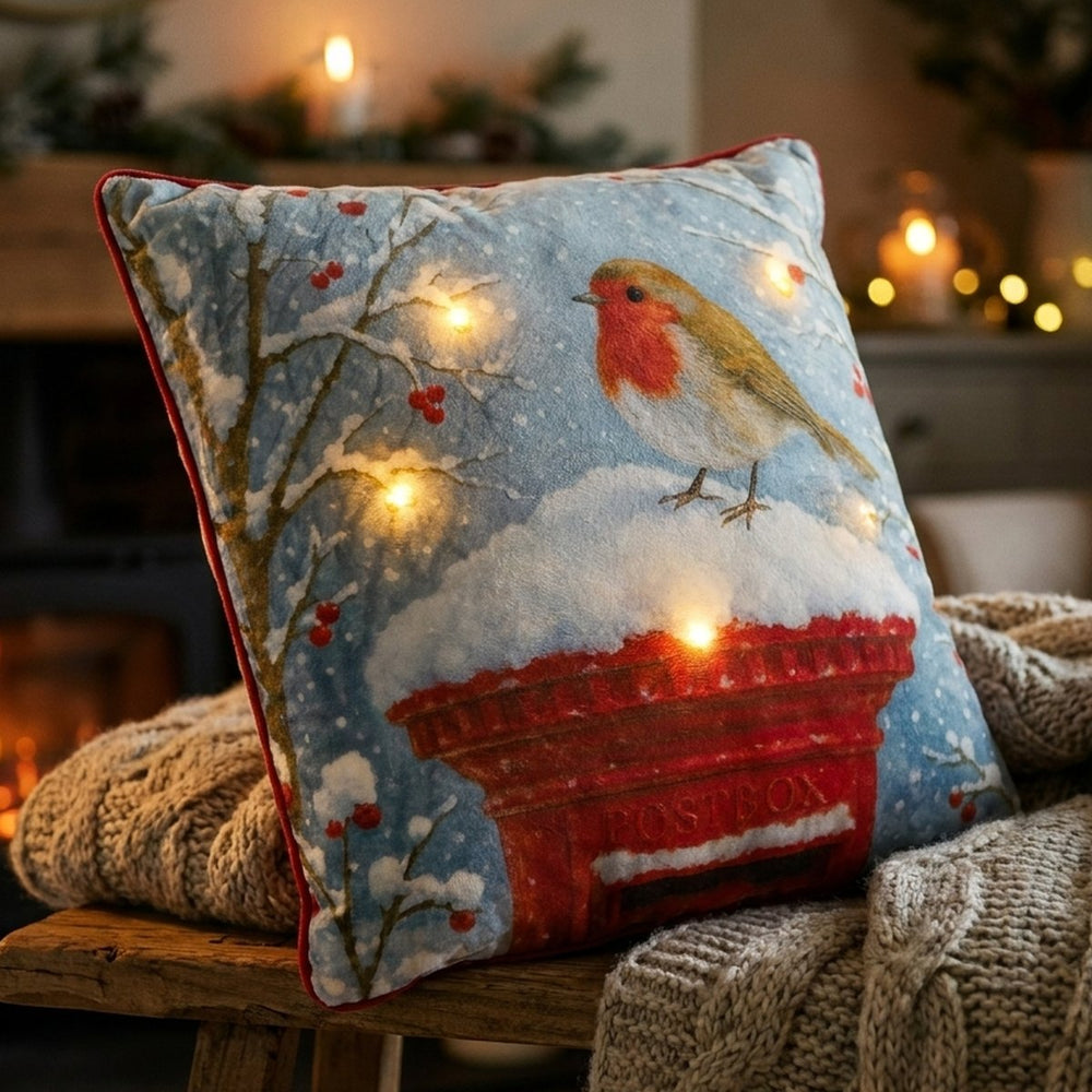 Robin's Winter Perch Cushion