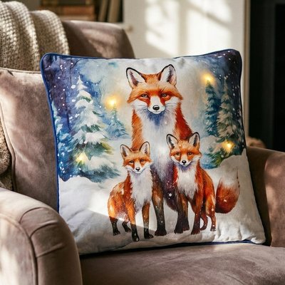 Enchanted Fox Family Cushion