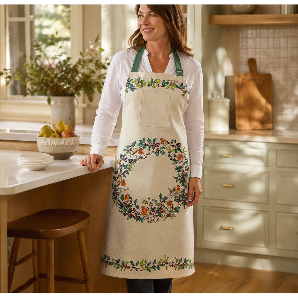 Christmas Robins Cotton Apron