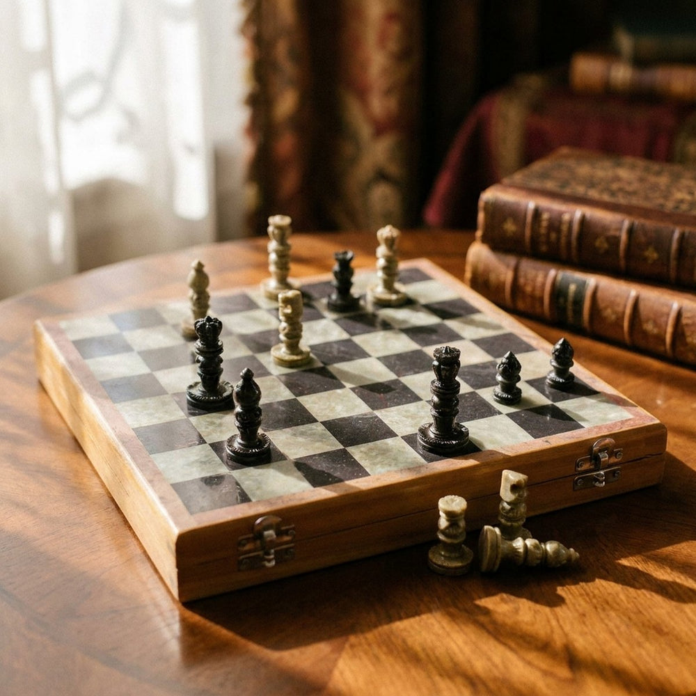 Boxed Soapstone Chess Set
