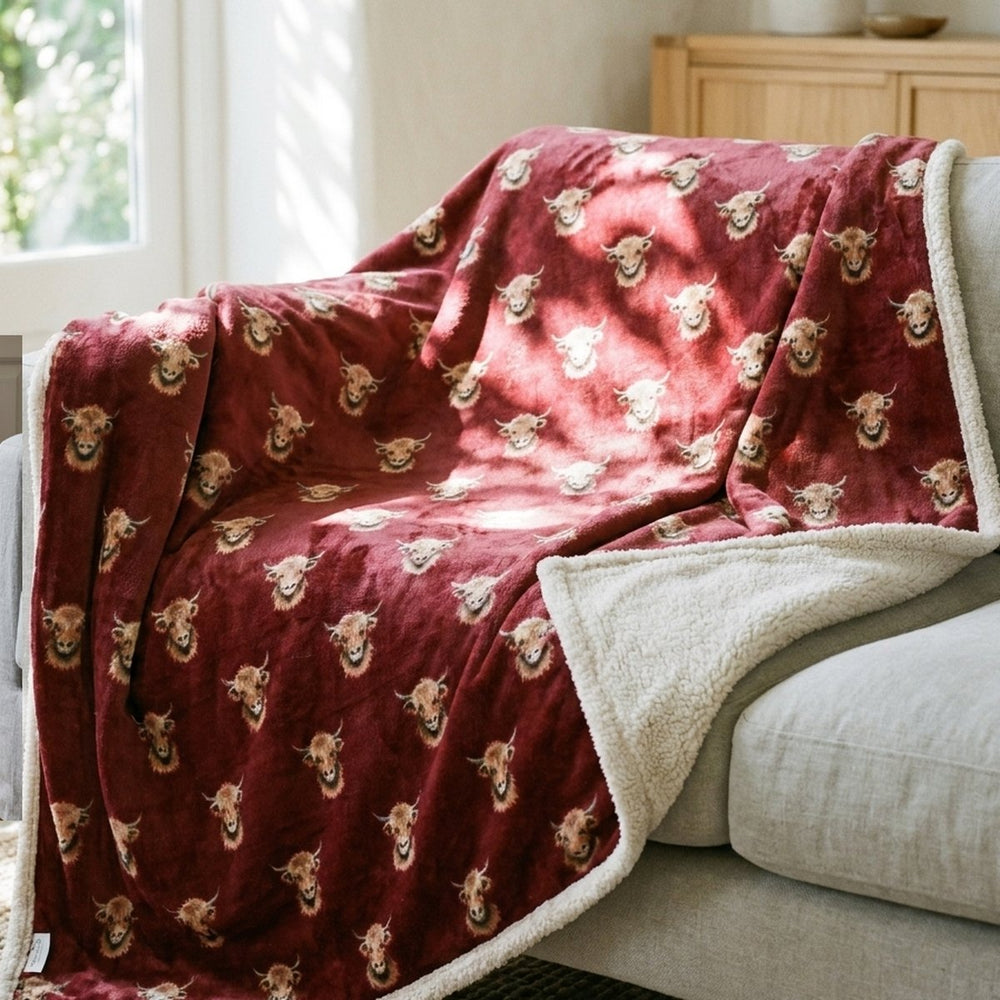 Highland Cows Sherpa Throw