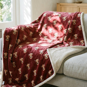 Highland Cows Sherpa Throw