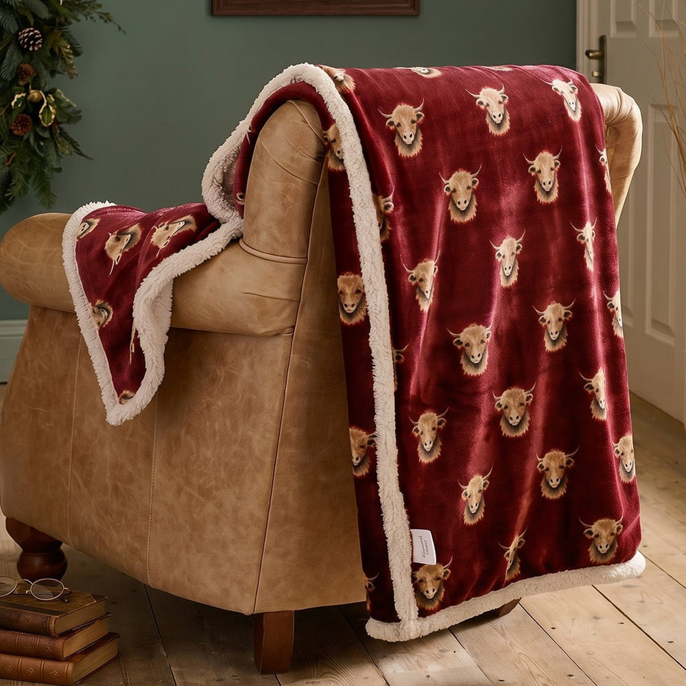 Highland Cows Sherpa Throw