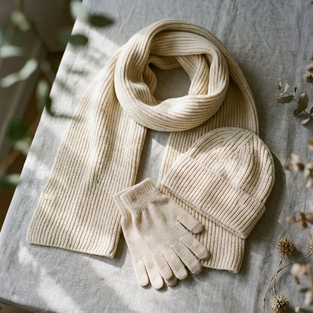 Ivory Hat Gloves And Scarf Gift Set