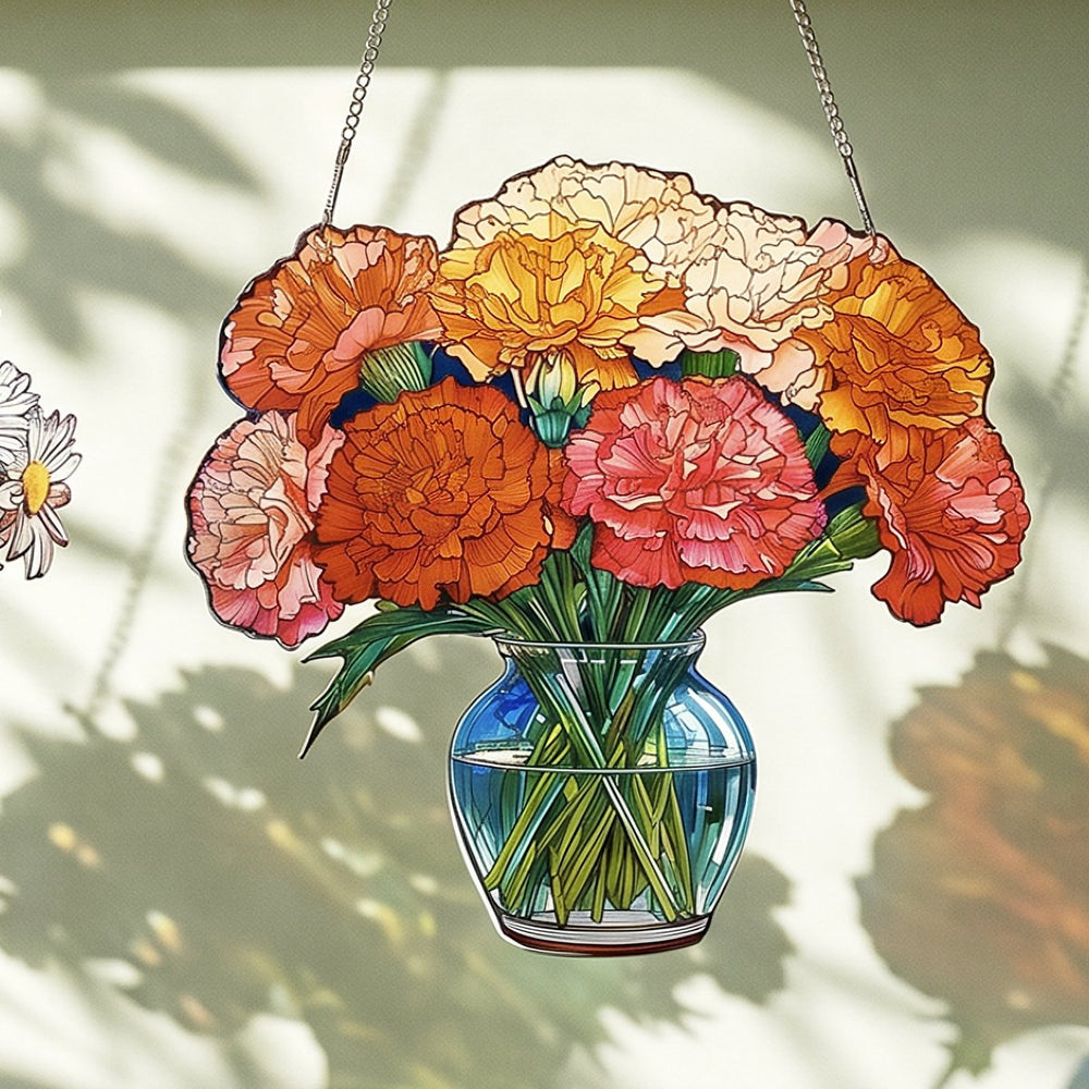 Carnations (January)- Birth Flower Suncatcher