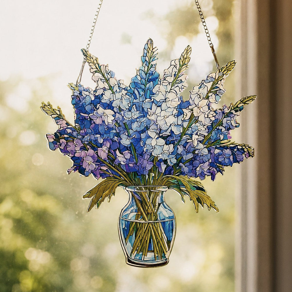 Larkspur (July)- Birth Flower Suncatcher