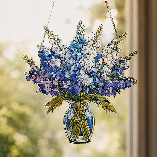 Larkspur (July)- Birth Flower Suncatcher