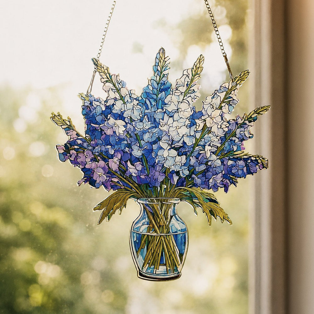 Larkspur (July)- Birth Flower Suncatcher