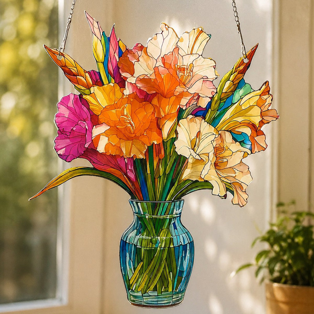 Gladioli (August)- Birth Flower Suncatcher