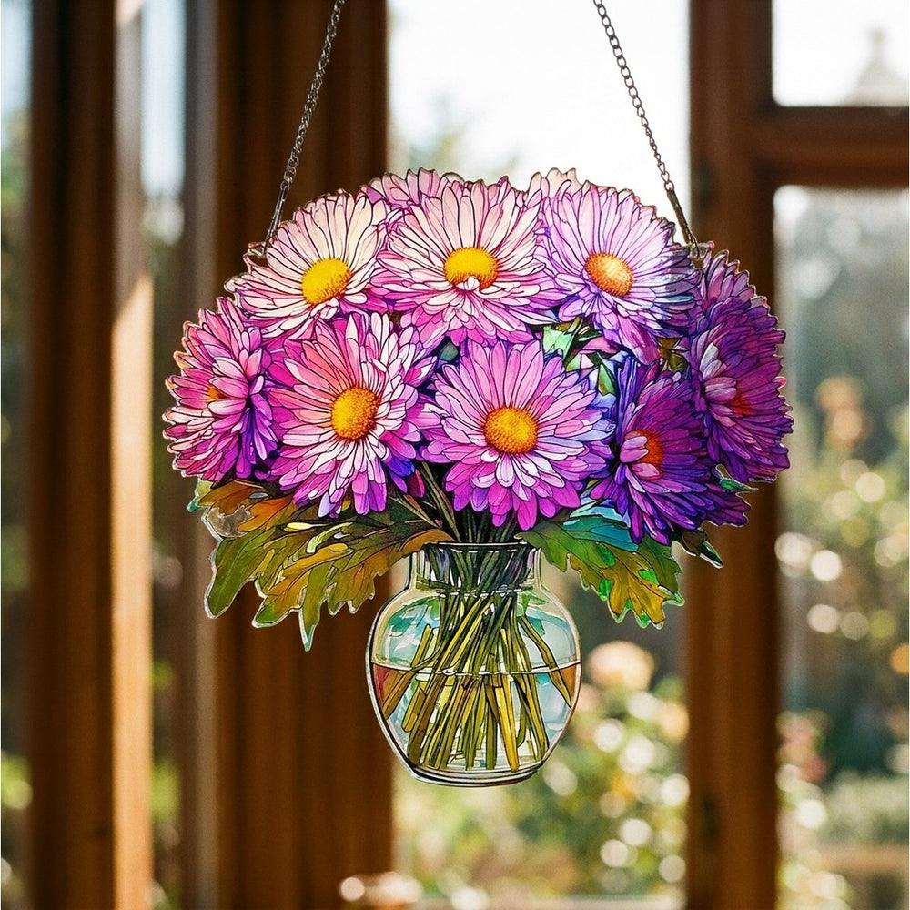 Asters (September)- Birth Flower Suncatcher