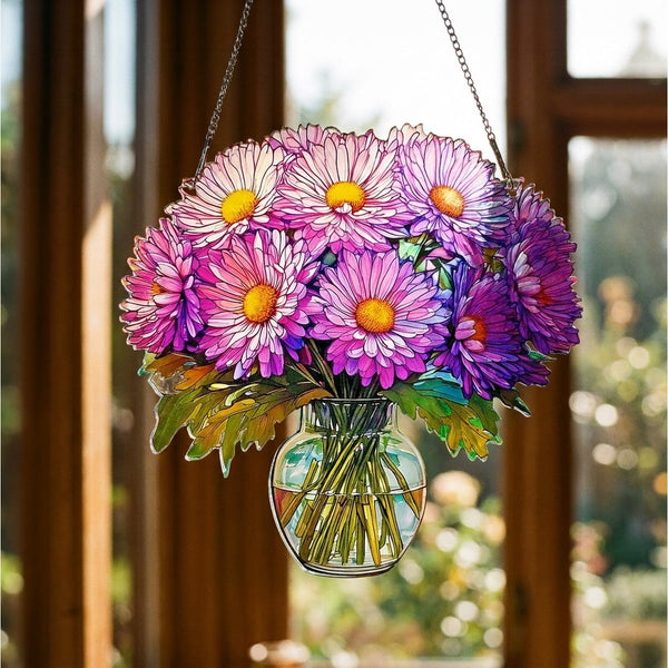 Asters (September)- Birth Flower Suncatcher