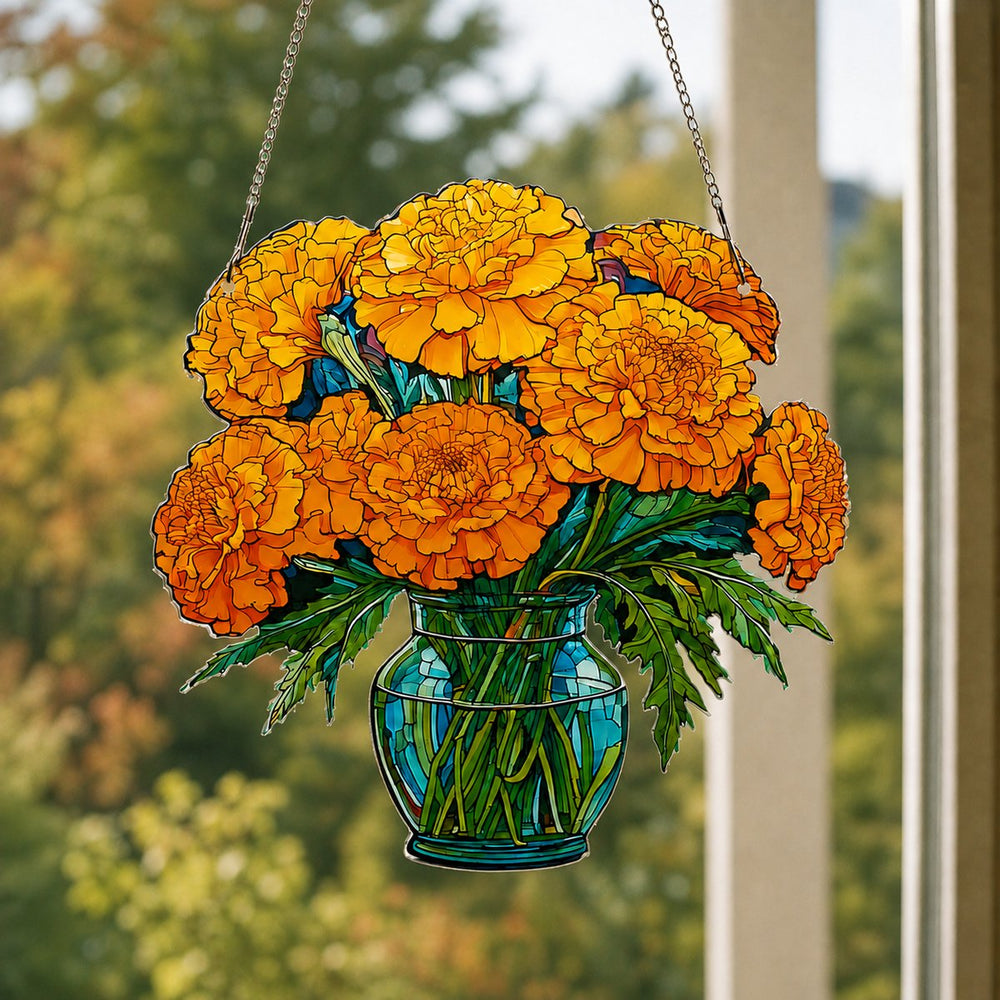 Marigolds (October)- Birth Flower Suncatcher