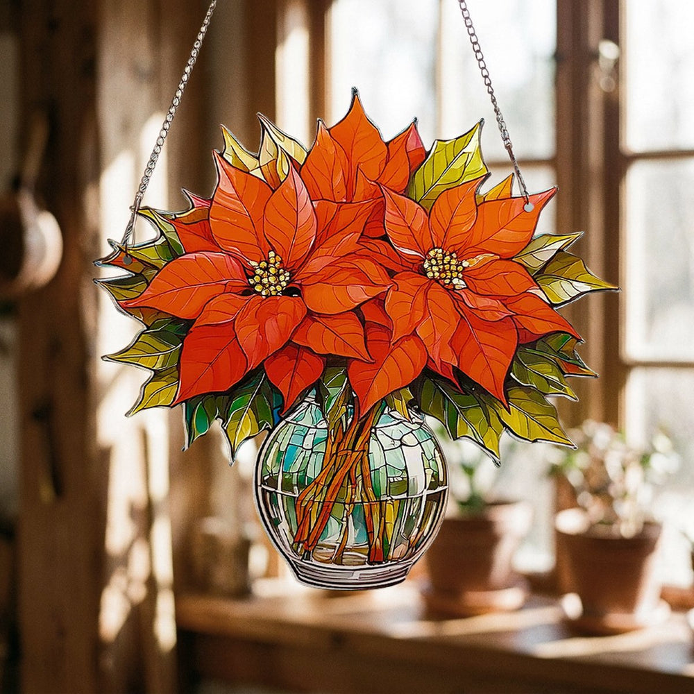Poinsettia (December)- Birth Flower Suncatcher