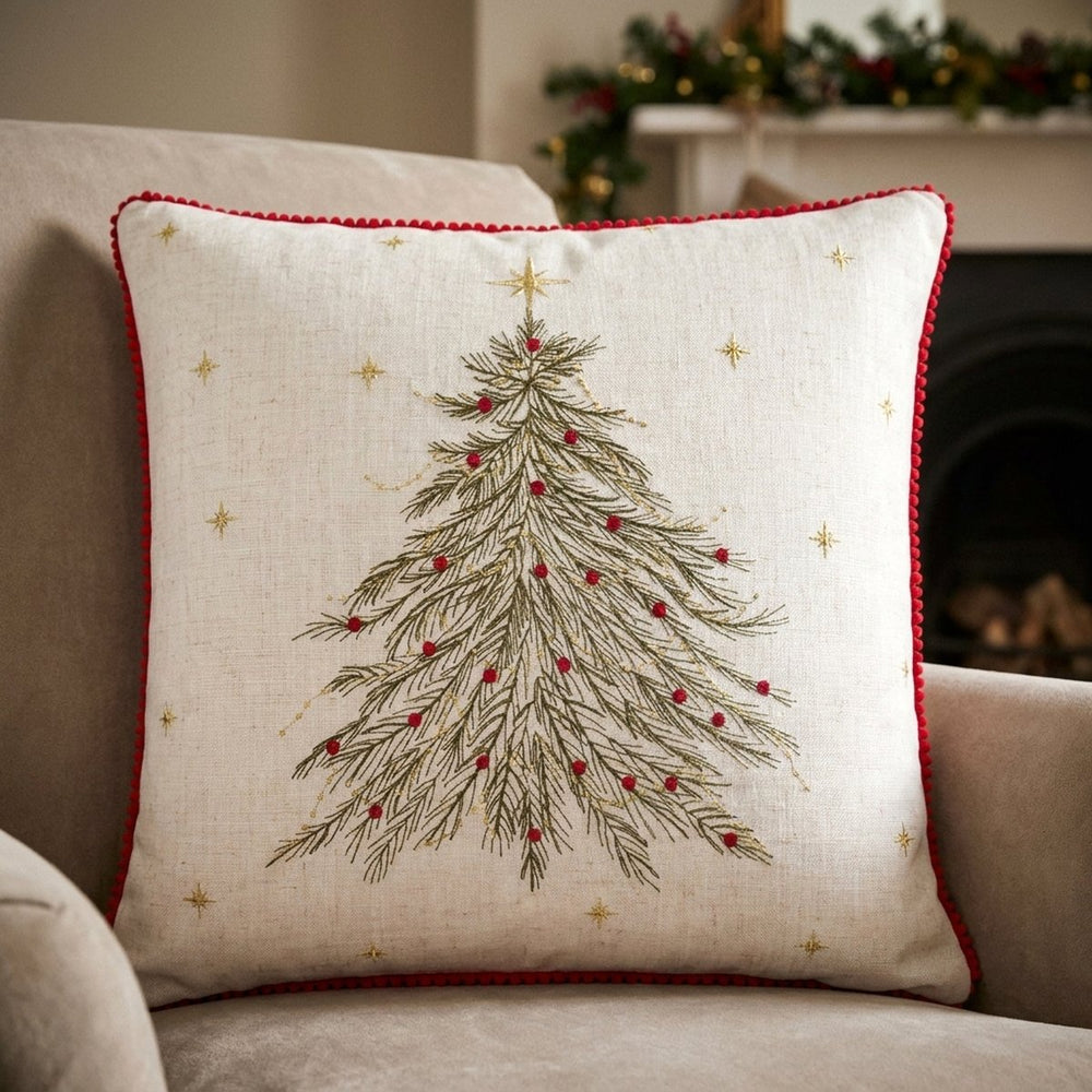 Oh Christmas Tree Embroidered Cushion