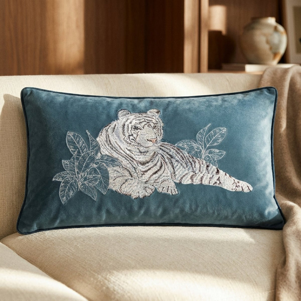 Odisha White Tiger Cushion