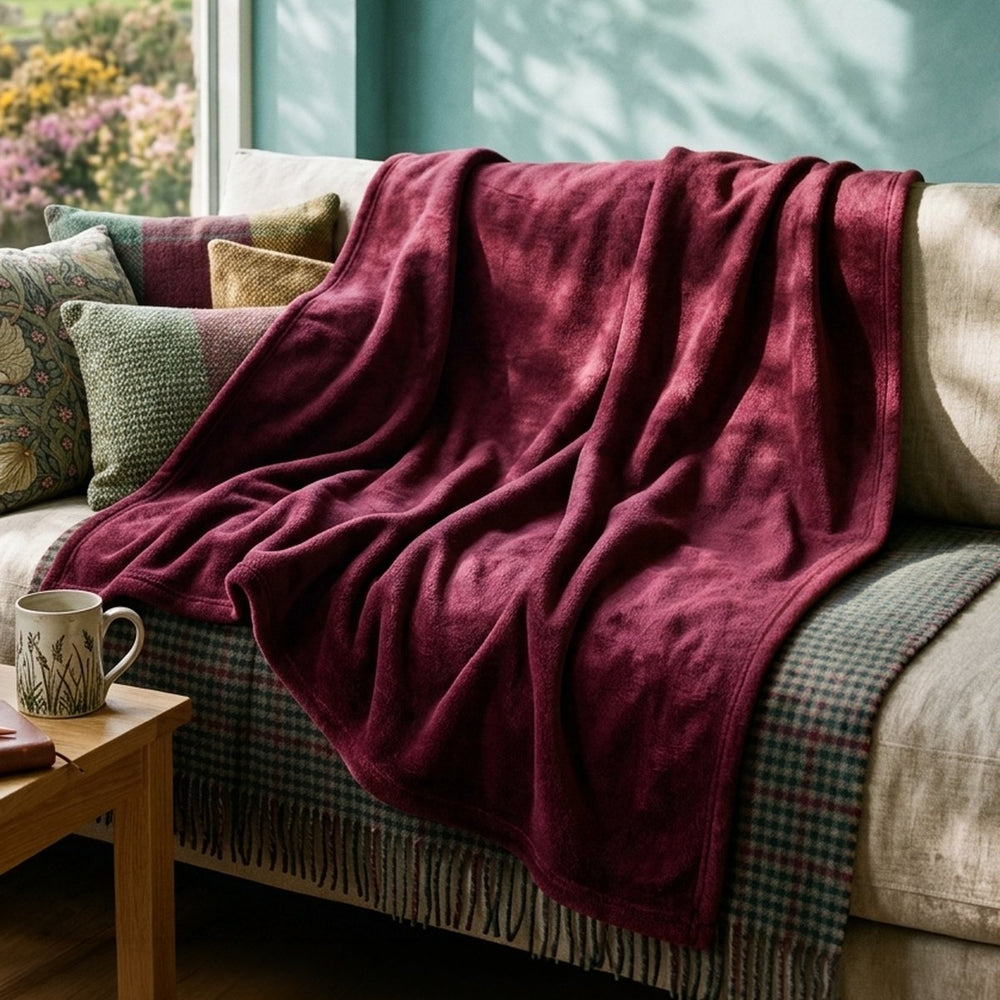 Harrow Fleece Throw Berry