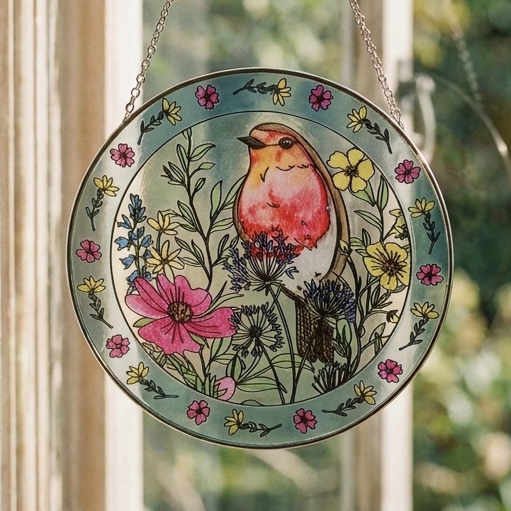 Robin Stained Glass Roundel