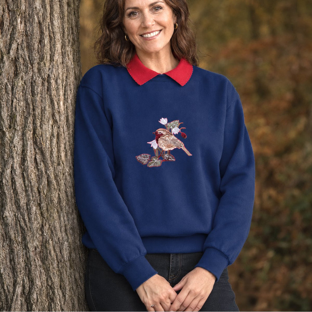 Navy Snowdrop Robin Sweatshirt