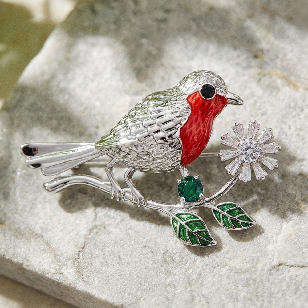 Robin Flower Brooch